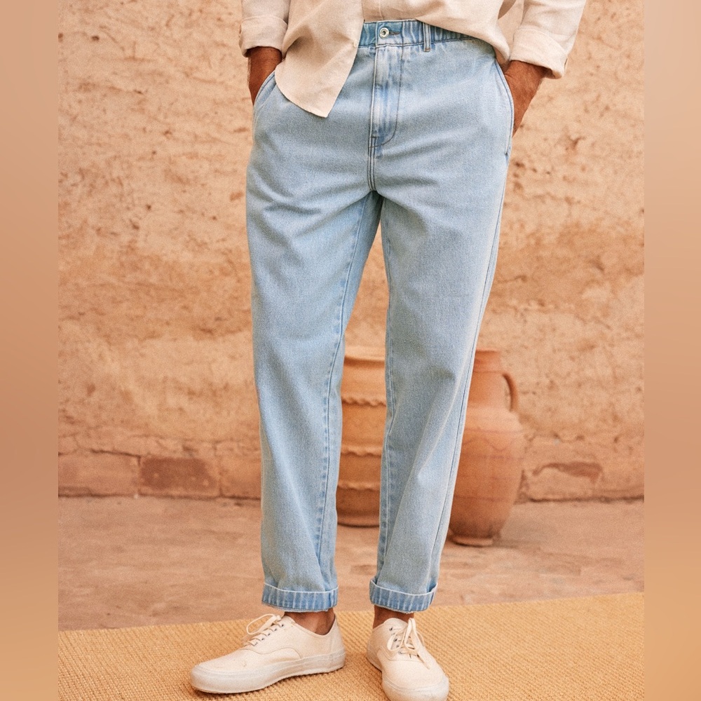 Men’s European XL Octobre Editions light wash jeans